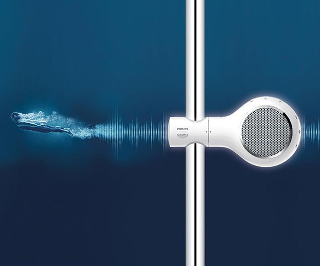Design GROHE & zvuk PHILIPS