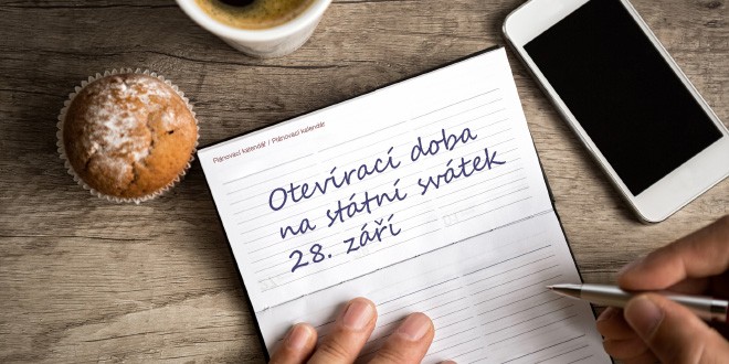 Na státní svátek 28. 9. budeme mít zavřeno